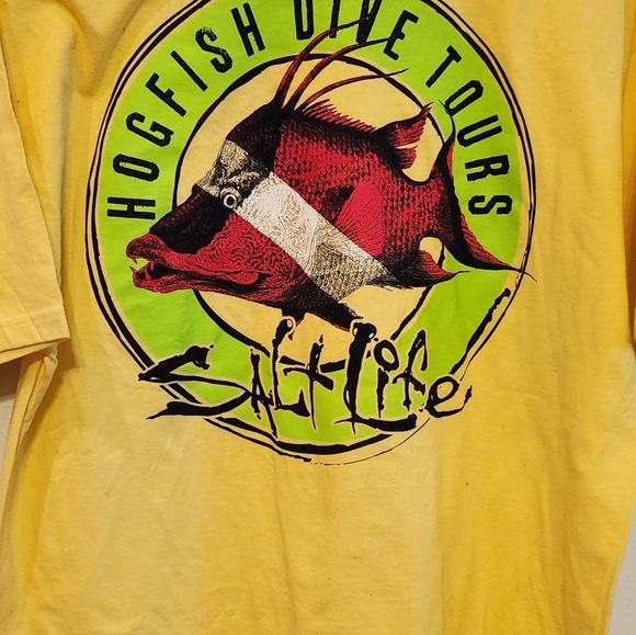 Salt Life Yellow Men's T-Shirt Size Large NWT - Picture 2 of 4